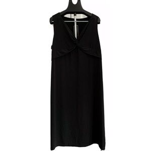 ALFANI Sz 2X Black Jersey Midi Dress w/Knot Accent